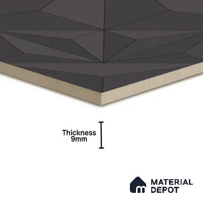 3D Highlighter Wall Tile TL 06576 D Bentley Grey Decor 1 ft x 1 ft Ceramic Matte Finish - 9 mm | Suitable for Living Room, Kitchen & Bedroom (Sample)