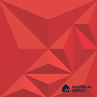 3D Highlighter Wall Tile TL 06576 E Bentley Red 1 ft x 1 ft Ceramic Matte Finish - 9 mm | Suitable for Living Room, Kitchen & Bedroom (Sample)