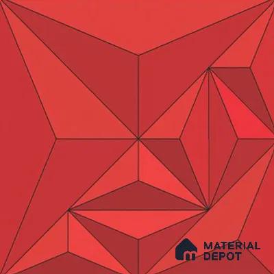 3D Highlighter Wall Tile TL 06576 F Bentley Red Decor 1 ft x 1 ft Ceramic Matte Finish - 9 mm | Suitable for Living Room, Kitchen & Bedroom (Sample)