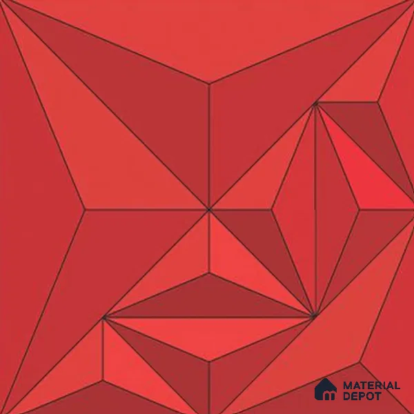 3D Highlighter Wall Tile TL 06576 F Bentley Red Decor 1 ft x 1 ft Ceramic Matte Finish - 9 mm | Suitable for Living Room, Kitchen & Bedroom (Sample)