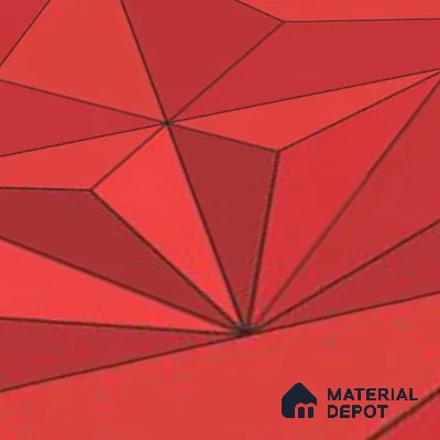 3D Highlighter Wall Tile TL 06576 F Bentley Red Decor 1 ft x 1 ft Ceramic Matte Finish - 9 mm | Suitable for Living Room, Kitchen & Bedroom (Sample)