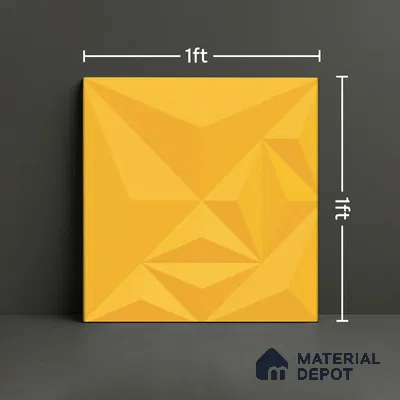 3D Highlighter Wall Tile TL 06576 G Bentley Yellow 1 ft x 1 ft Ceramic Matte Finish - 9 mm | Suitable for Living Room, Kitchen & Bedroom (Sample)
