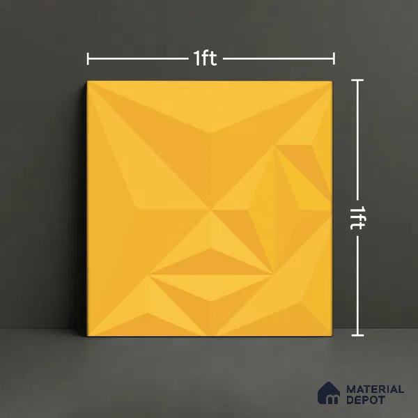 3D Highlighter Wall Tile TL 06576 G Bentley Yellow 1 ft x 1 ft Ceramic Matte Finish - 9 mm | Suitable for Living Room, Kitchen & Bedroom (Sample)