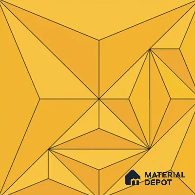 3D Highlighter Wall Tile TL 06576 H Bentley Yellow Decor 1 ft x 1 ft Ceramic Matte Finish - 9 mm | Suitable for Living Room, Kitchen & Bedroom (Sample)