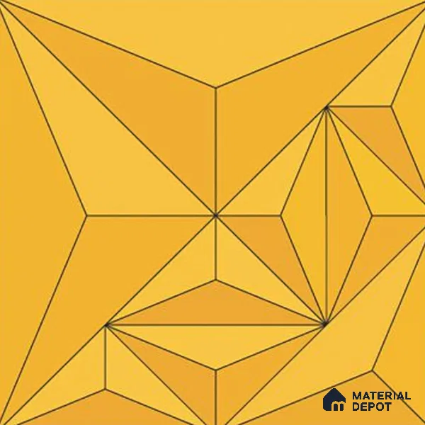 3D Highlighter Wall Tile TL 06576 H Bentley Yellow Decor 1 ft x 1 ft Ceramic Matte Finish - 9 mm | Suitable for Living Room, Kitchen & Bedroom (Sample)
