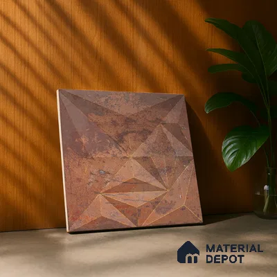 3D Highlighter Wall Tile TL 06576 J G Bentley Bronze 1 ft x 1 ft Ceramic Matte Finish - 9 mm | Suitable for Living Room, Kitchen & Bedroom