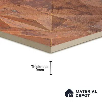 3D Highlighter Wall Tile TL 06576 J G Bentley Bronze 1 ft x 1 ft Ceramic Matte Finish - 9 mm | Suitable for Living Room, Kitchen & Bedroom