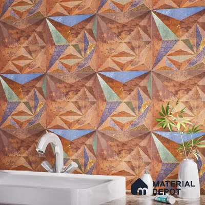 3D Highlighter Wall Tile TL 06576 J G Bentley Bronze 1 ft x 1 ft Ceramic Matte Finish - 9 mm | Suitable for Living Room, Kitchen & Bedroom