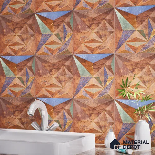 3D Highlighter Wall Tile TL 06576 J G Bentley Bronze 1 ft x 1 ft Ceramic Matte Finish - 9 mm | Suitable for Living Room, Kitchen & Bedroom