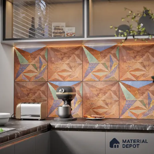 3D Highlighter Wall Tile TL 06576 J G Bentley Bronze 1 ft x 1 ft Ceramic Matte Finish - 9 mm | Suitable for Living Room, Kitchen & Bedroom