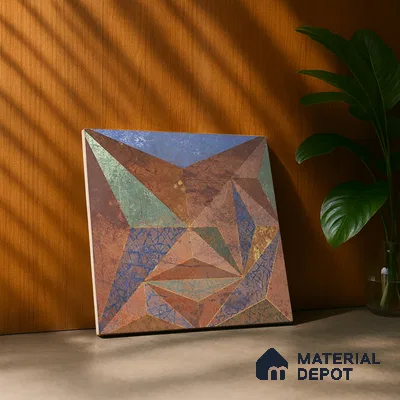 3D Highlighter Wall Tile TL 06576 K G Bentley Bronze Decor 1 ft x 1 ft Ceramic Matte Finish - 9 mm | Suitable for Living Room, Kitchen & Bedroom (Sample)