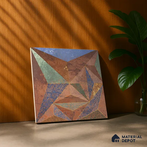 3D Highlighter Wall Tile TL 06576 K G Bentley Bronze Decor 1 ft x 1 ft Ceramic Matte Finish - 9 mm | Suitable for Living Room, Kitchen & Bedroom (Sample)