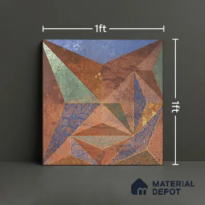 3D Highlighter Wall Tile TL 06576 K G Bentley Bronze Decor 1 ft x 1 ft Ceramic Matte Finish - 9 mm | Suitable for Living Room, Kitchen & Bedroom (Sample)