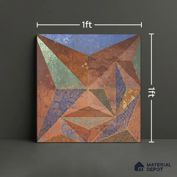 3D Highlighter Wall Tile TL 06576 K G Bentley Bronze Decor 1 ft x 1 ft Ceramic Matte Finish - 9 mm | Suitable for Living Room, Kitchen & Bedroom (Sample)