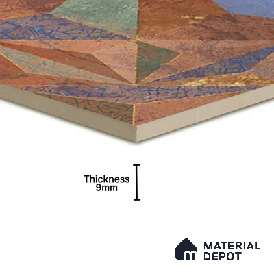 3D Highlighter Wall Tile TL 06576 K G Bentley Bronze Decor 1 ft x 1 ft Ceramic Matte Finish - 9 mm | Suitable for Living Room, Kitchen & Bedroom (Sample)