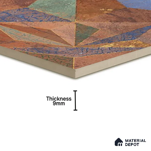 3D Highlighter Wall Tile TL 06576 K G Bentley Bronze Decor 1 ft x 1 ft Ceramic Matte Finish - 9 mm | Suitable for Living Room, Kitchen & Bedroom (Sample)