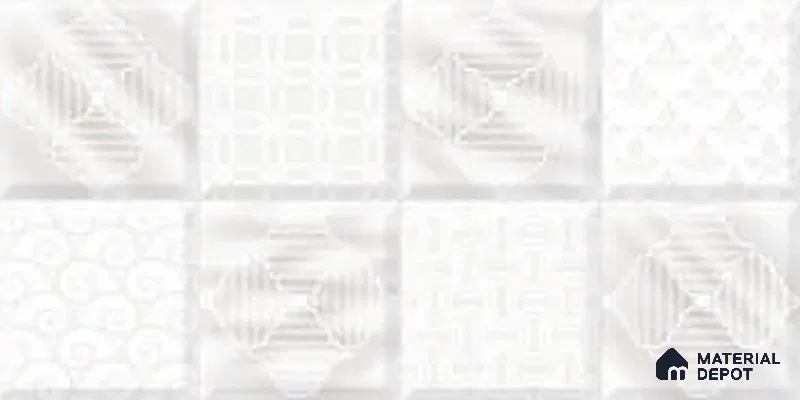Faux Subway Wall Tile TL 06473 R Septon White 2 ft x 1 ft Ceramic Glossy Finish - 8 mm | Suitable For Kitchen, Bathroom, Dining Area