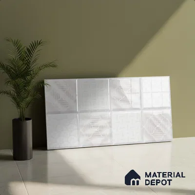 Faux Subway Wall Tile TL 06473 R Septon White 2 ft x 1 ft Ceramic Glossy Finish - 8 mm | Suitable For Kitchen, Bathroom, Dining Area
