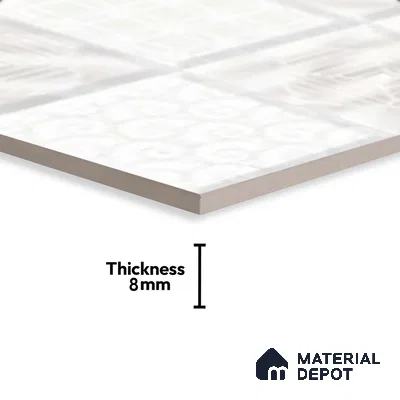 Faux Subway Wall Tile TL 06473 R Septon White 2 ft x 1 ft Ceramic Glossy Finish - 8 mm | Suitable For Kitchen, Bathroom, Dining Area