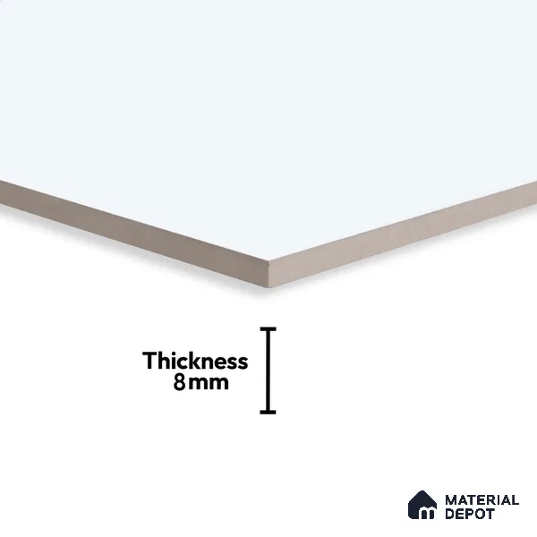 Plain Wall Tile TL 06538 B Zellige White 2 ft x 1 ft Ceramic Matte Finish - 8 mm | Suitable for Living Room, Kitchen & Bathroom (Sample)