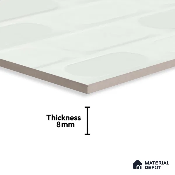 Highlighter Wall Tile TL 06538 C L Zellige Mint HL 2 ft x 1 ft Ceramic Matte Finish - 8 mm | Suitable for Living Room, Kitchen & Bathroom (Sample)