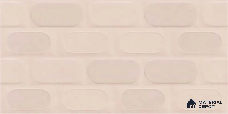 Highlighter Wall Tile TL 06538 E L Zellige Pink HL 2 ft x 1 ft Ceramic Matte Finish - 8 mm | Suitable for Living Room, Kitchen & Bathroom (Sample)