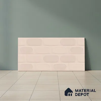 Highlighter Wall Tile TL 06538 E L Zellige Pink HL 2 ft x 1 ft Ceramic Matte Finish - 8 mm | Suitable for Living Room, Kitchen & Bathroom (Sample)