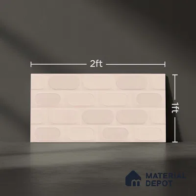 Highlighter Wall Tile TL 06538 E L Zellige Pink HL 2 ft x 1 ft Ceramic Matte Finish - 8 mm | Suitable for Living Room, Kitchen & Bathroom (Sample)