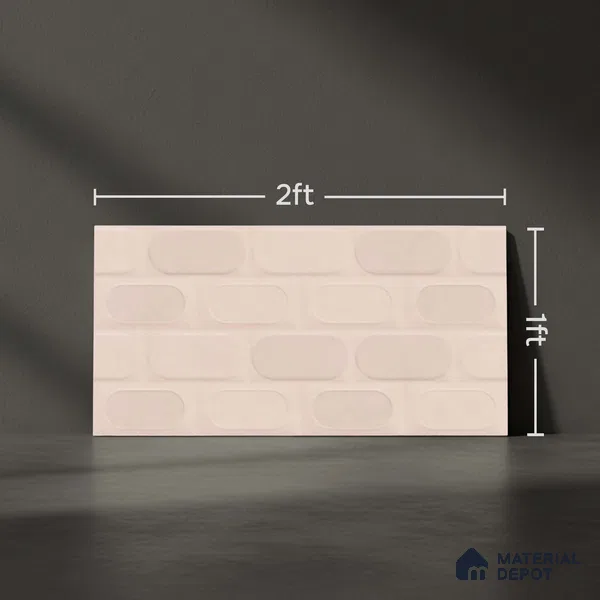Highlighter Wall Tile TL 06538 E L Zellige Pink HL 2 ft x 1 ft Ceramic Matte Finish - 8 mm | Suitable for Living Room, Kitchen & Bathroom (Sample)