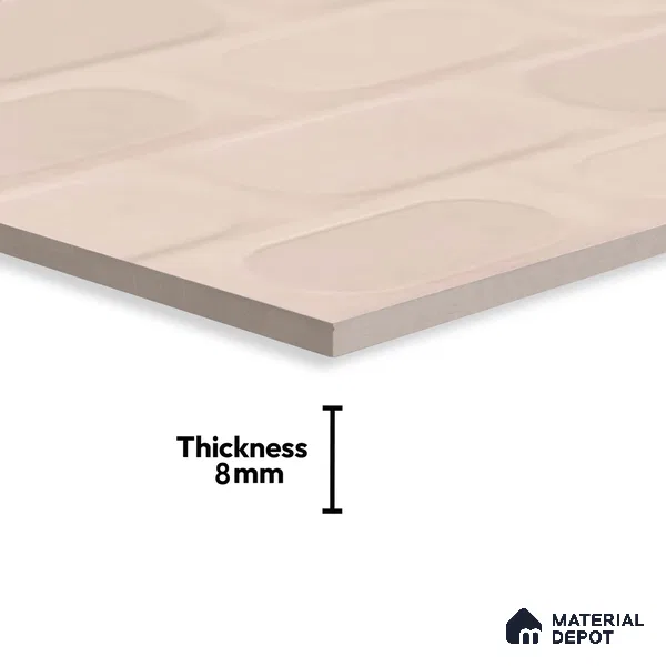 Highlighter Wall Tile TL 06538 E L Zellige Pink HL 2 ft x 1 ft Ceramic Matte Finish - 8 mm | Suitable for Living Room, Kitchen & Bathroom (Sample)