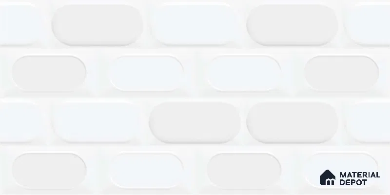 Highlighter Wall Tile TL 06538 L Zellige White HL 2 ft x 1 ft Ceramic Matte Finish - 8 mm | Suitable for Living Room, Kitchen & Bathroom (Sample)