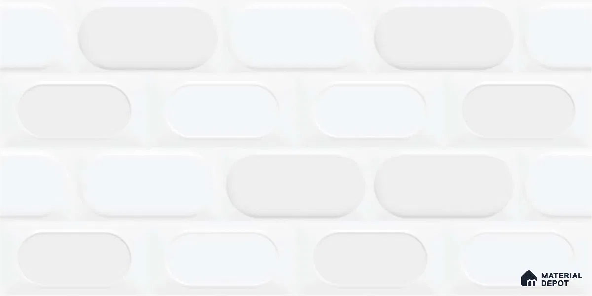Highlighter Wall Tile TL 06538 L Zellige White HL 2 ft x 1 ft Ceramic Matte Finish - 8 mm | Suitable for Living Room, Kitchen & Bathroom (Sample)