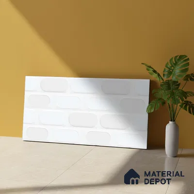 Highlighter Wall Tile TL 06538 L Zellige White HL 2 ft x 1 ft Ceramic Matte Finish - 8 mm | Suitable for Living Room, Kitchen & Bathroom (Sample)