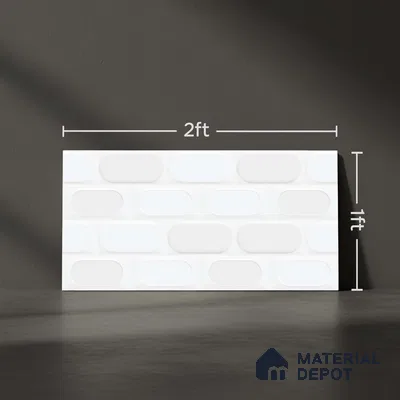 Highlighter Wall Tile TL 06538 L Zellige White HL 2 ft x 1 ft Ceramic Matte Finish - 8 mm | Suitable for Living Room, Kitchen & Bathroom (Sample)