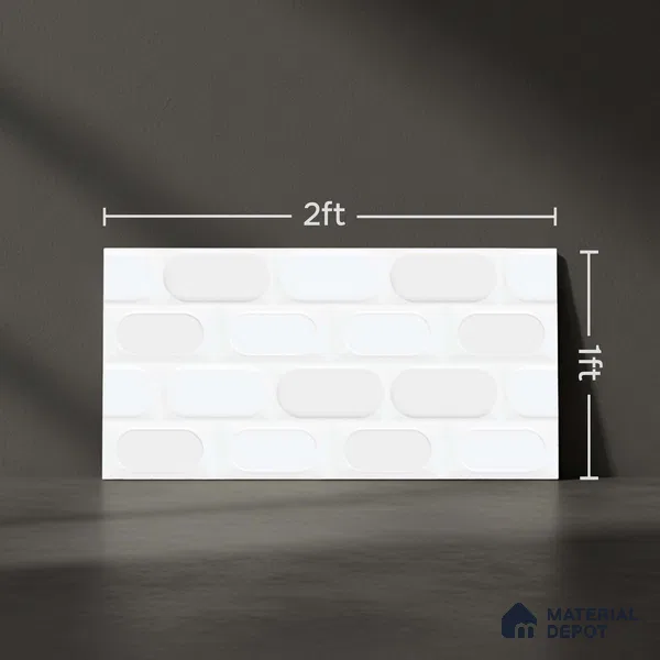 Highlighter Wall Tile TL 06538 L Zellige White HL 2 ft x 1 ft Ceramic Matte Finish - 8 mm | Suitable for Living Room, Kitchen & Bathroom (Sample)