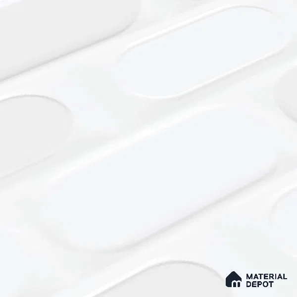 Highlighter Wall Tile TL 06538 L Zellige White HL 2 ft x 1 ft Ceramic Matte Finish - 8 mm | Suitable for Living Room, Kitchen & Bathroom (Sample)