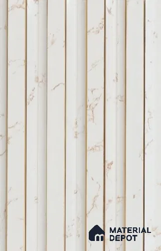 Marble White Marble Louver PN 02716 K 9.5 ft x 4.6 inch Charcoal Panel - 10 mm | Suitable for Feature Wall, TV Unit & Living Room | Width is Subjected to 5% Variation