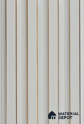 Alabaster White Plain Colour Louver PN 02716 M 9.5 ft x 4.6 inch Charcoal Panel - 10 mm | Suitable for Feature Wall, TV Unit & Living Room | Width is Subjected to 5% Variation