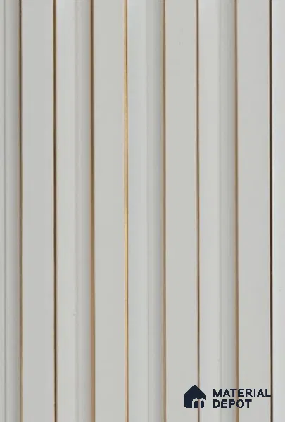 Alabaster White Plain Colour Louver PN 02716 M 9.5 ft x 4.6 inch Charcoal Panel - 10 mm | Suitable for Feature Wall, TV Unit & Living Room | Width is Subjected to 5% Variation