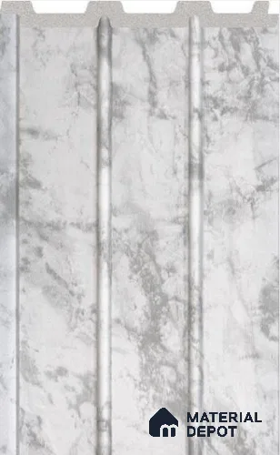 Silver Marble Marble Louver PN 02712 H 8 ft x 4.7 inch Charcoal Panel - 12 mm | Suitable for Feature Wall, TV Unit & Living Room | Width is Subjected to 5% Variation