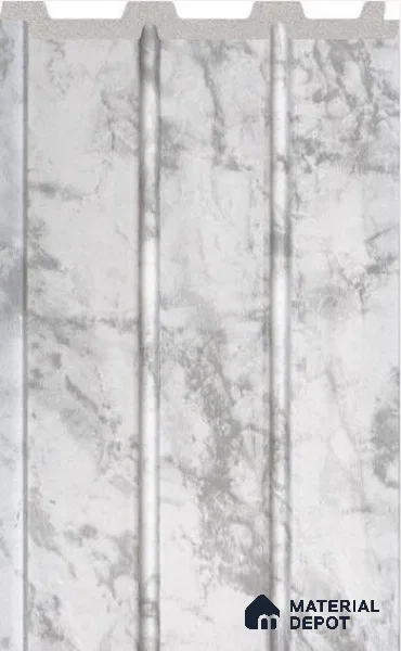Silver Marble Marble Louver PN 02712 H 8 ft x 4.7 inch Charcoal Panel - 12 mm | Suitable for Feature Wall, TV Unit & Living Room | Width is Subjected to 5% Variation