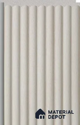 Ivory White Fabric Louver PN 02714 F 8 ft x 5 inch Charcoal Panel - 12 mm | Suitable for Feature Wall, TV Unit & Living Room | Width is Subjected to 5% Variation