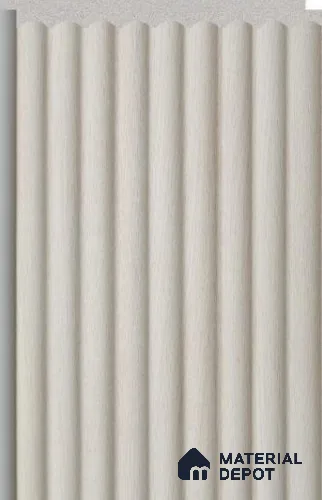 Ivory White Fabric Louver PN 02714 F 8 ft x 5 inch Charcoal Panel - 12 mm | Suitable for Feature Wall, TV Unit & Living Room | Width is Subjected to 5% Variation