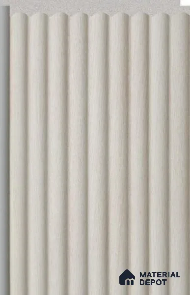 Ivory White Fabric Louver PN 02714 F 8 ft x 5 inch Charcoal Panel - 12 mm | Suitable for Feature Wall, TV Unit & Living Room | Width is Subjected to 5% Variation
