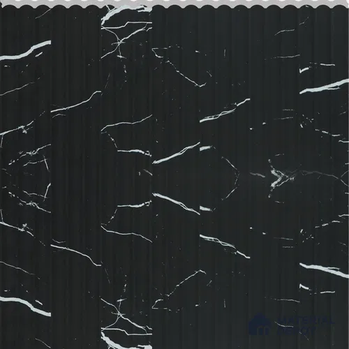 Black Marble Marble Louver PN 02731 N 9.5 ft x 12 inch Charcoal Panel - 7 mm | Suitable for Feature Wall, TV Unit & Living Room | Width is Subjected to 5% Variation