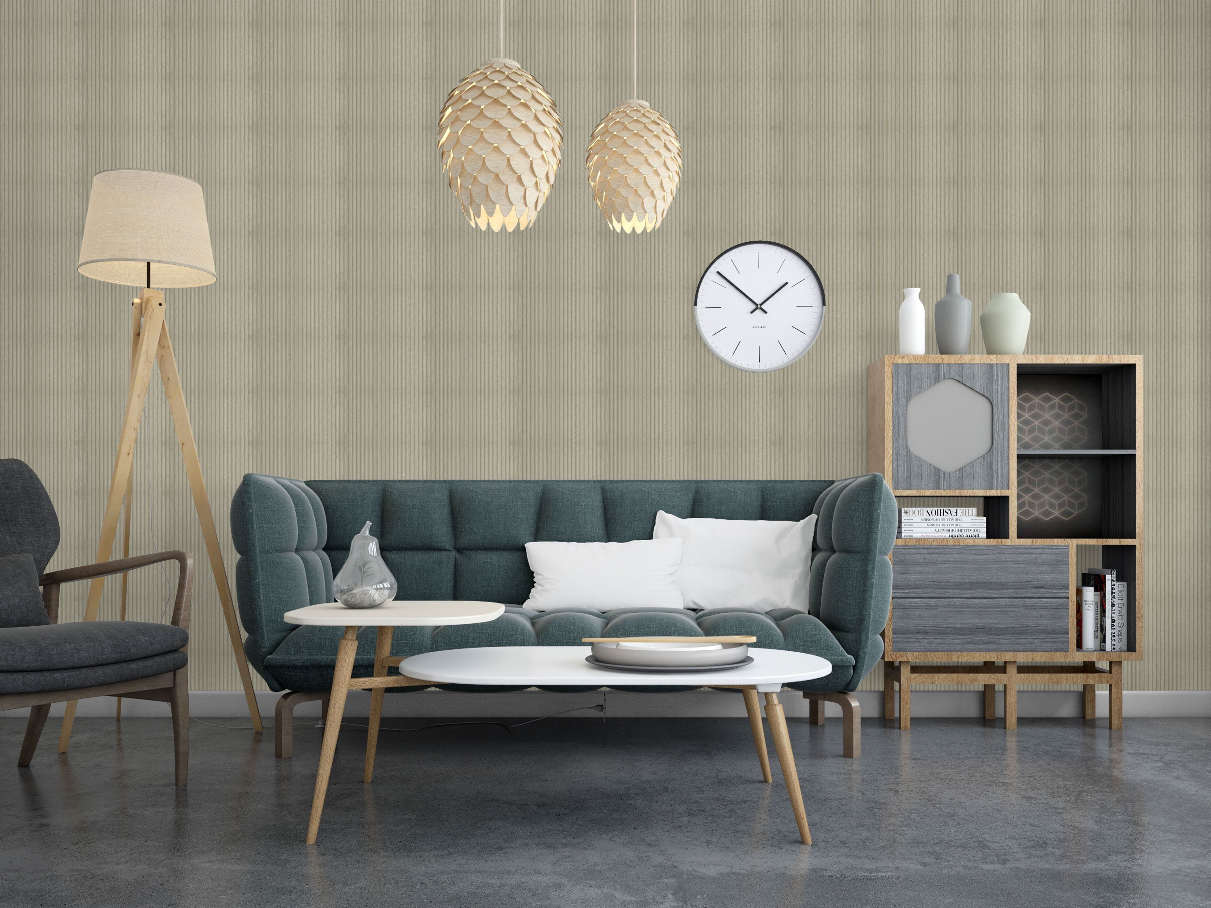 Pebble Grey Wooden Louver PN 02731 I 8 ft x 12 inch Charcoal Panel - 7 mm | Suitable for Feature Wall, TV Unit & Living Room | Width is Subjected to 5% Variation