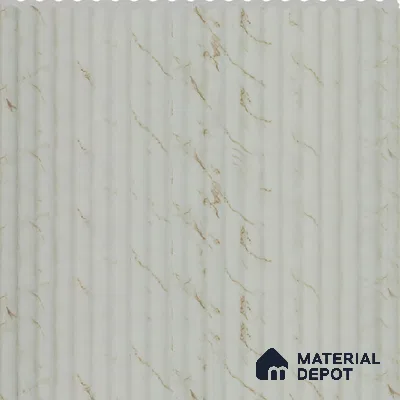 Ivory Vein Marble Louver PN 02731 O 9.5 ft x 12 inch Charcoal Panel - 7 mm | Suitable for Feature Wall, TV Unit & Living Room | Width is Subjected to 5% Variation