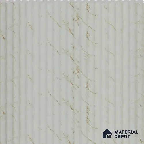 Ivory Vein Marble Louver PN 02731 O 9.5 ft x 12 inch Charcoal Panel - 7 mm | Suitable for Feature Wall, TV Unit & Living Room | Width is Subjected to 5% Variation