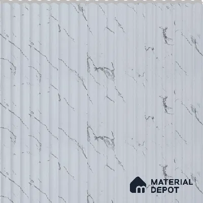 Frosted Marble Marble Louver PN 02731 P 9.5 ft x 12 inch Charcoal Panel - 7 mm | Suitable for Feature Wall, TV Unit & Living Room | Width is Subjected to 5% Variation