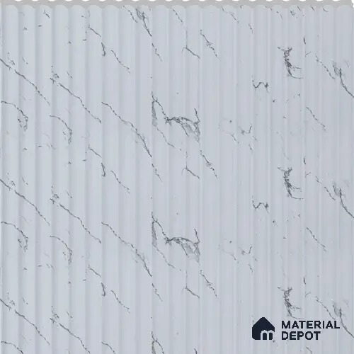 Frosted Marble Marble Louver PN 02731 P 9.5 ft x 12 inch Charcoal Panel - 7 mm | Suitable for Feature Wall, TV Unit & Living Room | Width is Subjected to 5% Variation